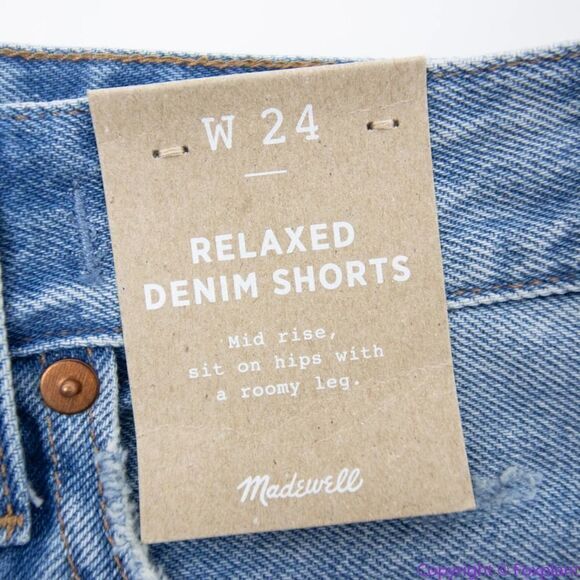 NEW Madewell Relaxed Denim Shorts in Homecrest Wash: Ripped Edition, 24 - Picture 11 of 14